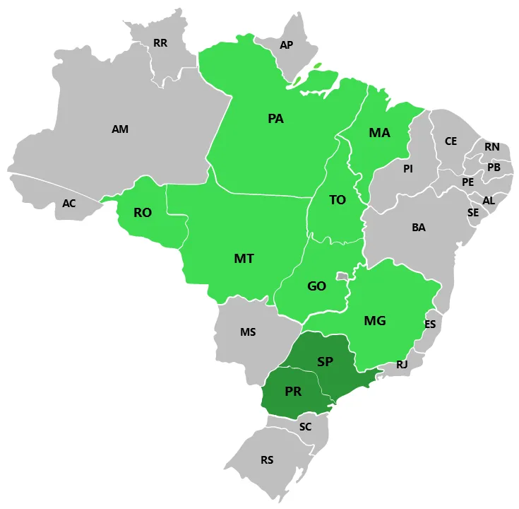 Mapa de Atuação AgroGalaxy